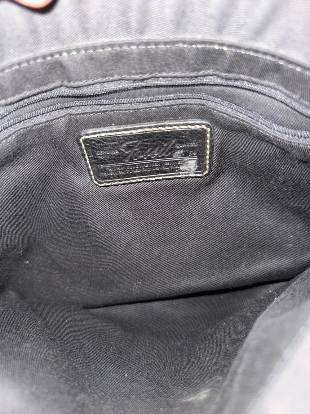Fossil Black Interior Canvas Crossbody